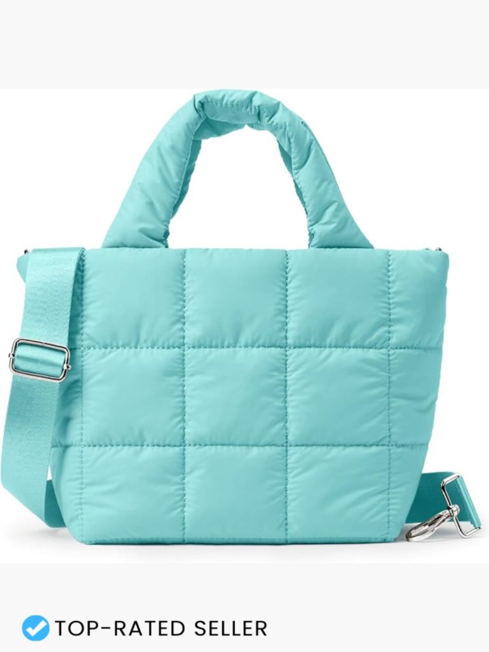 Quilted Puffer Tote Bag Lightweight Nylon Crossbody Shoulder Handbag Minimalist